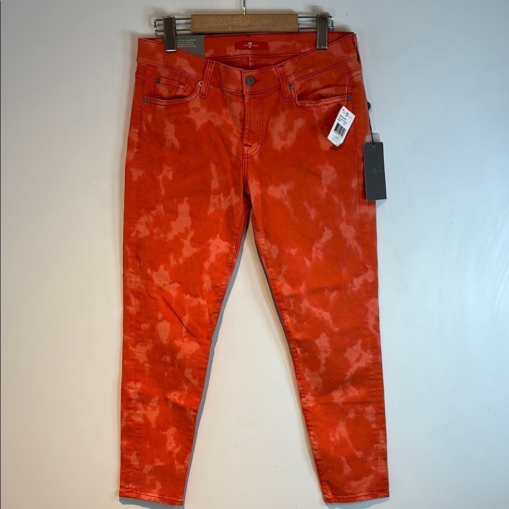 7 For All Mankind for Neiman Marcus Cropped Skinny orange Jeans 30 NWT